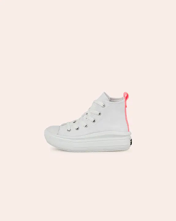 Tênis Converse Chuck Taylor All Star Move Branco Rosa Neon