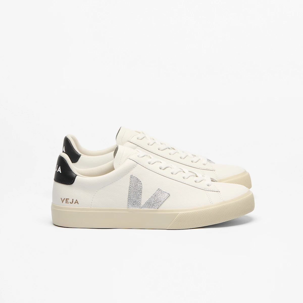 Tênis Veja Campo Leather White Silver Black