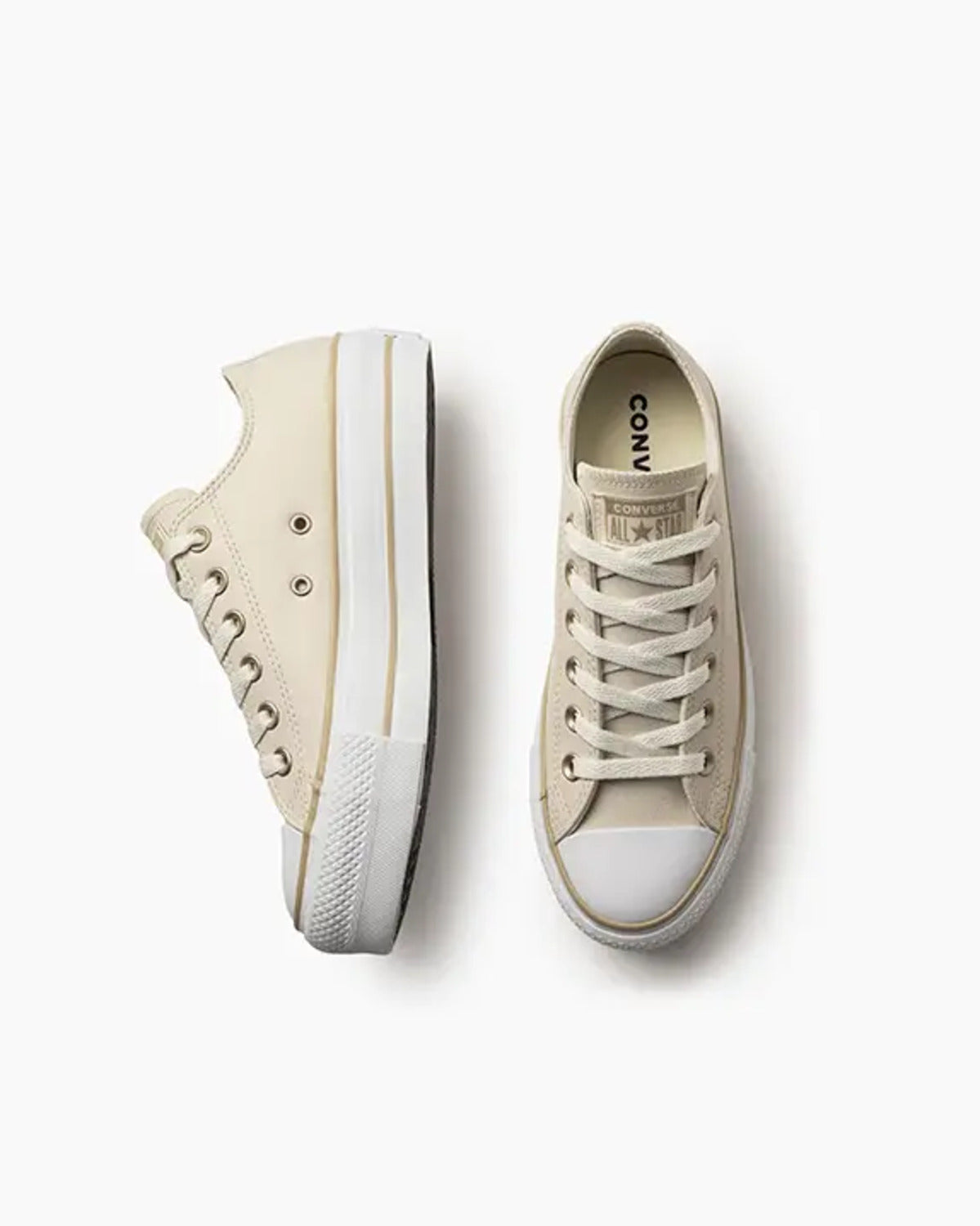 Tênis Converse Chuck Taylor All Star Lift Cano Baixo Bege