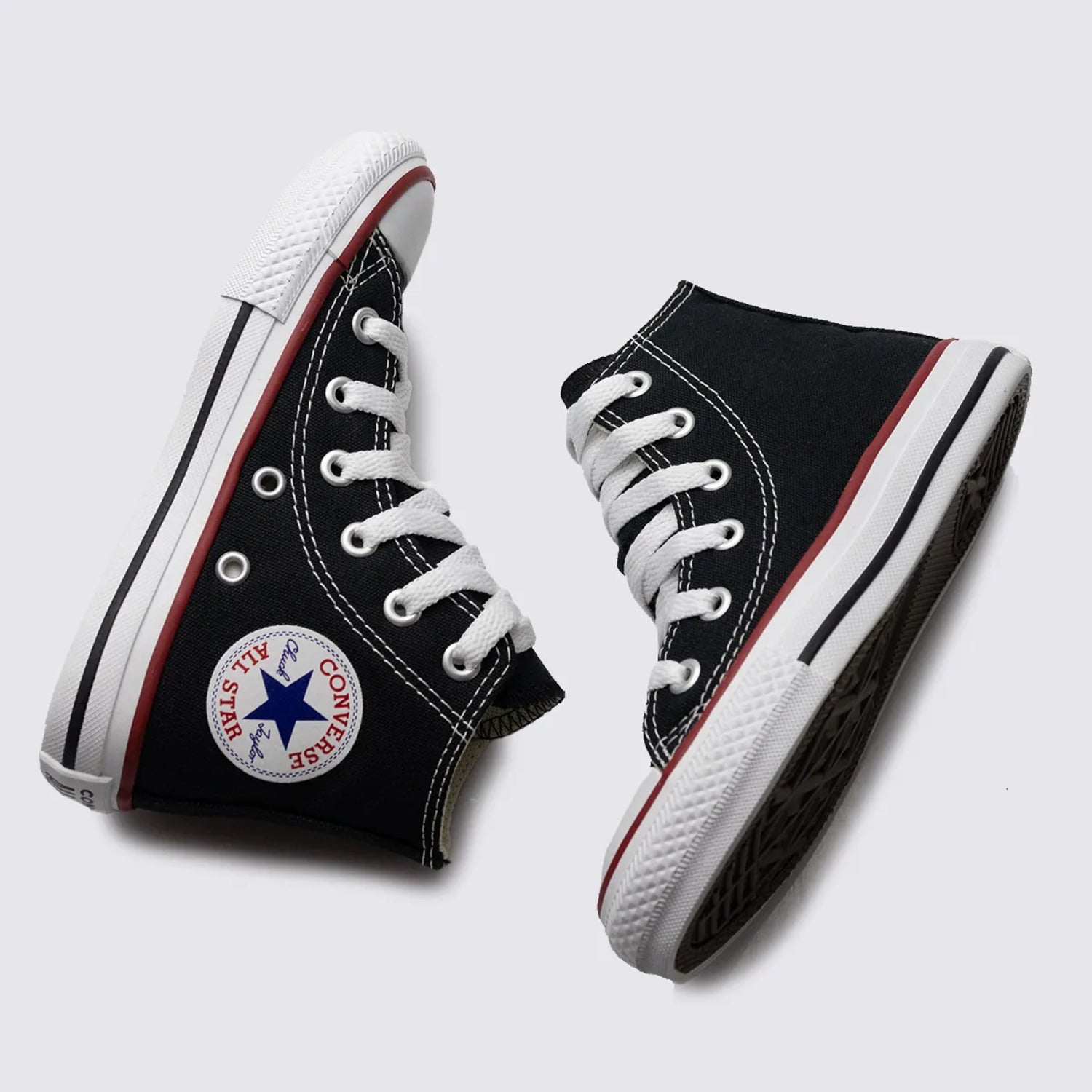 Tênis Converse Chuck Taylor All Star Kids Hi Preto Vermelho