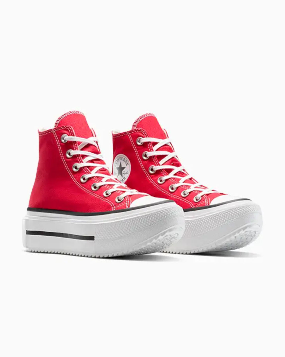 Tênis Converse All Star Lift Double Stack Plaid Mid Vermelho