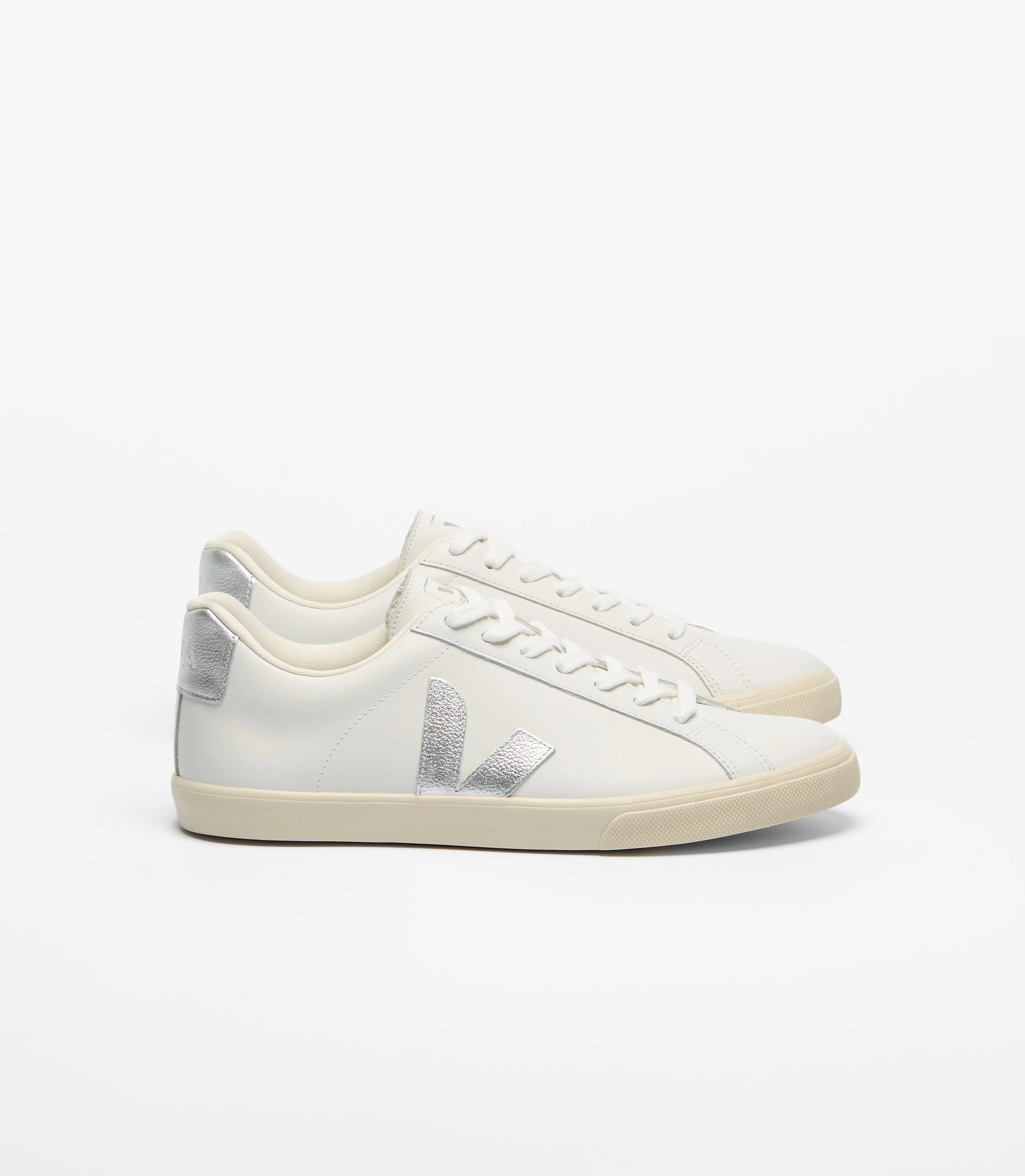 Tênis Veja Esplar Logo Leather Extra White Silver