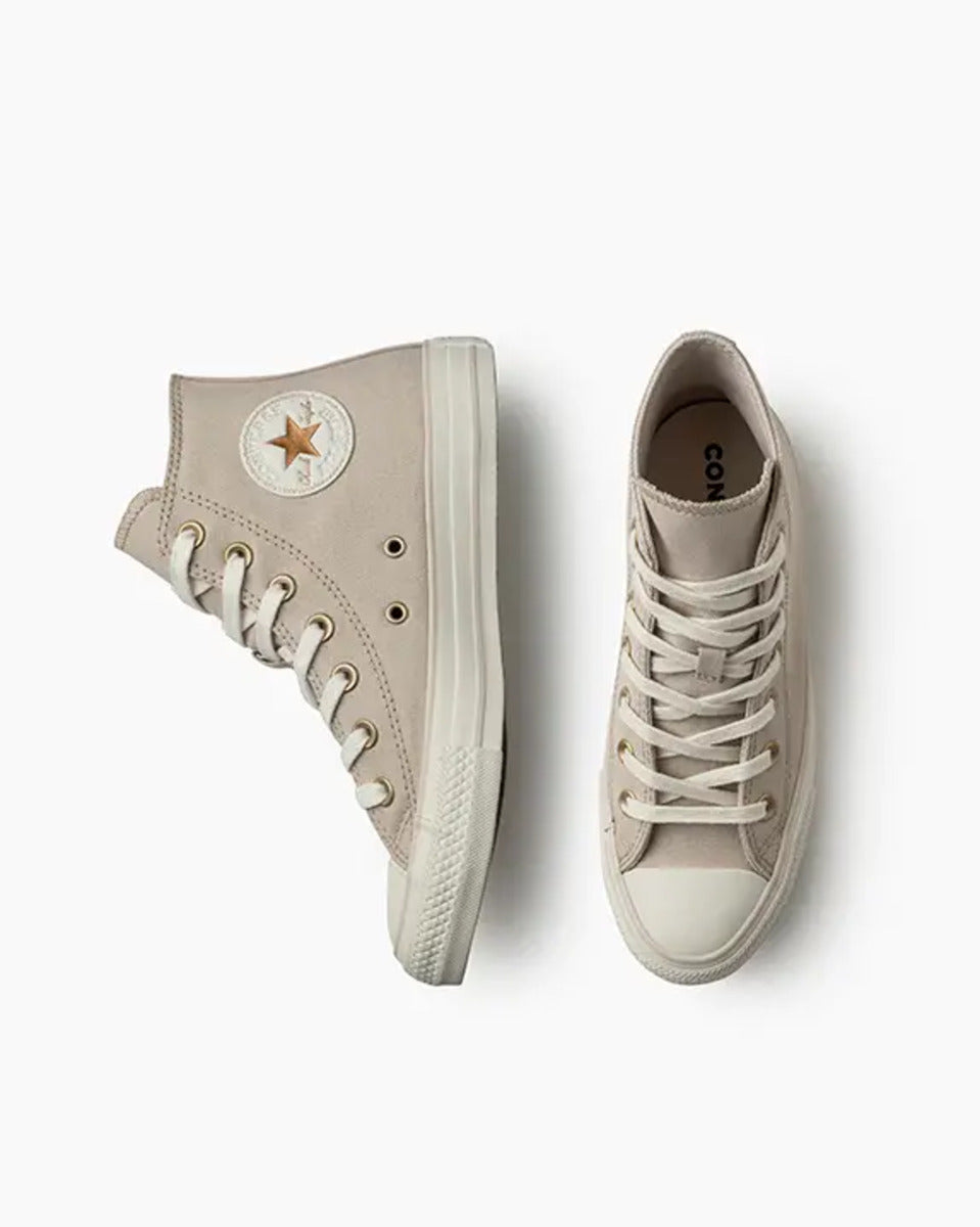 Tênis Converse Chuck Taylor Summer Metals Mid Bege