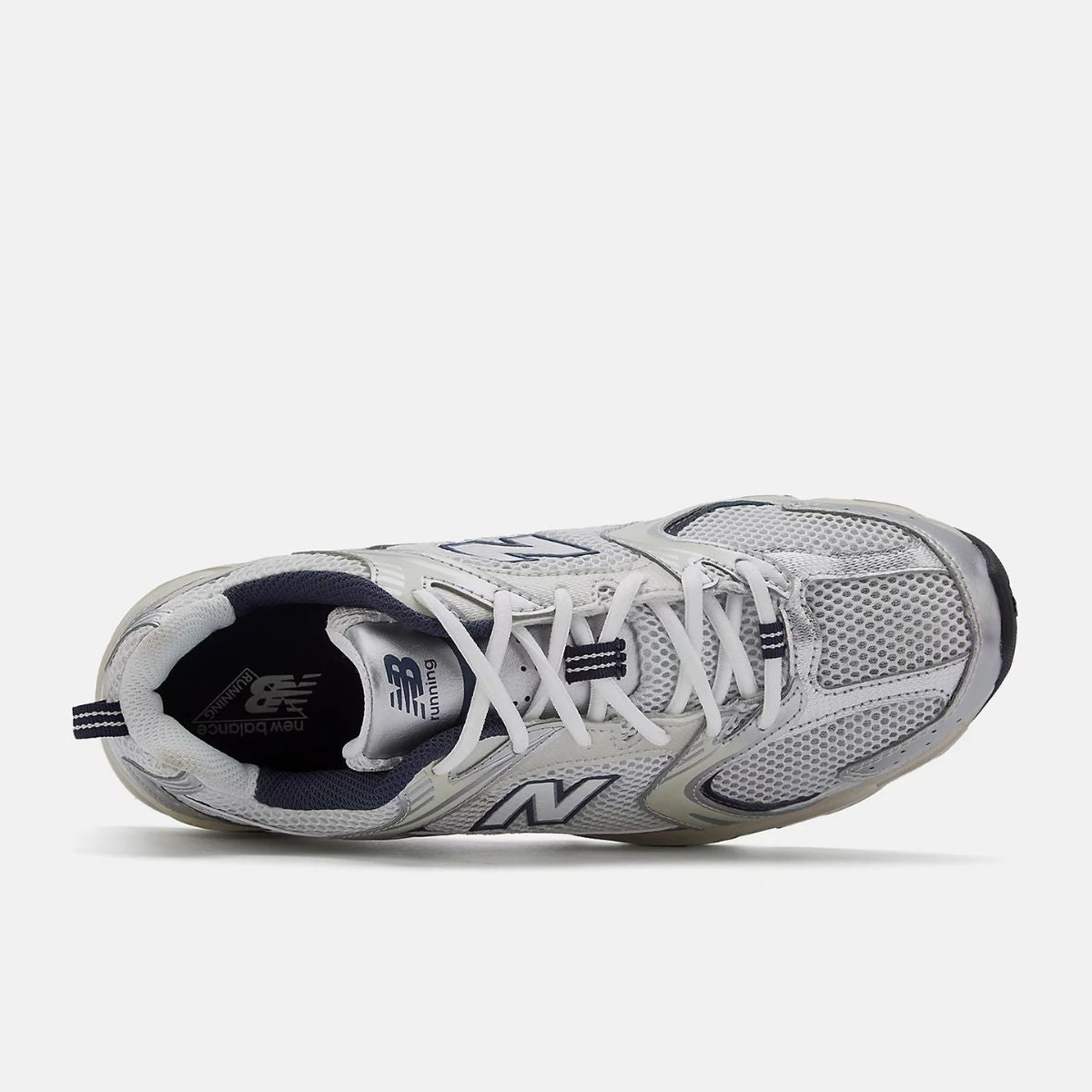 TENIS NB 530 MASCULINO PRATA E AZUL MARINHO