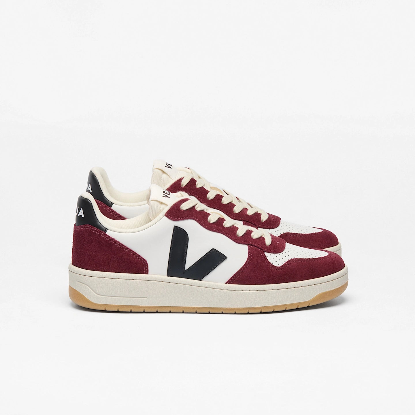 Tênis Veja V-10 Leather White Black Amarante