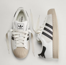 Tênis Adidas Superstar II  White Black  Khaki Three