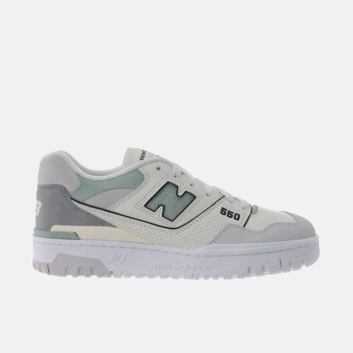 Tênis Feminino New Balance 550 Cinza e Verde Menta