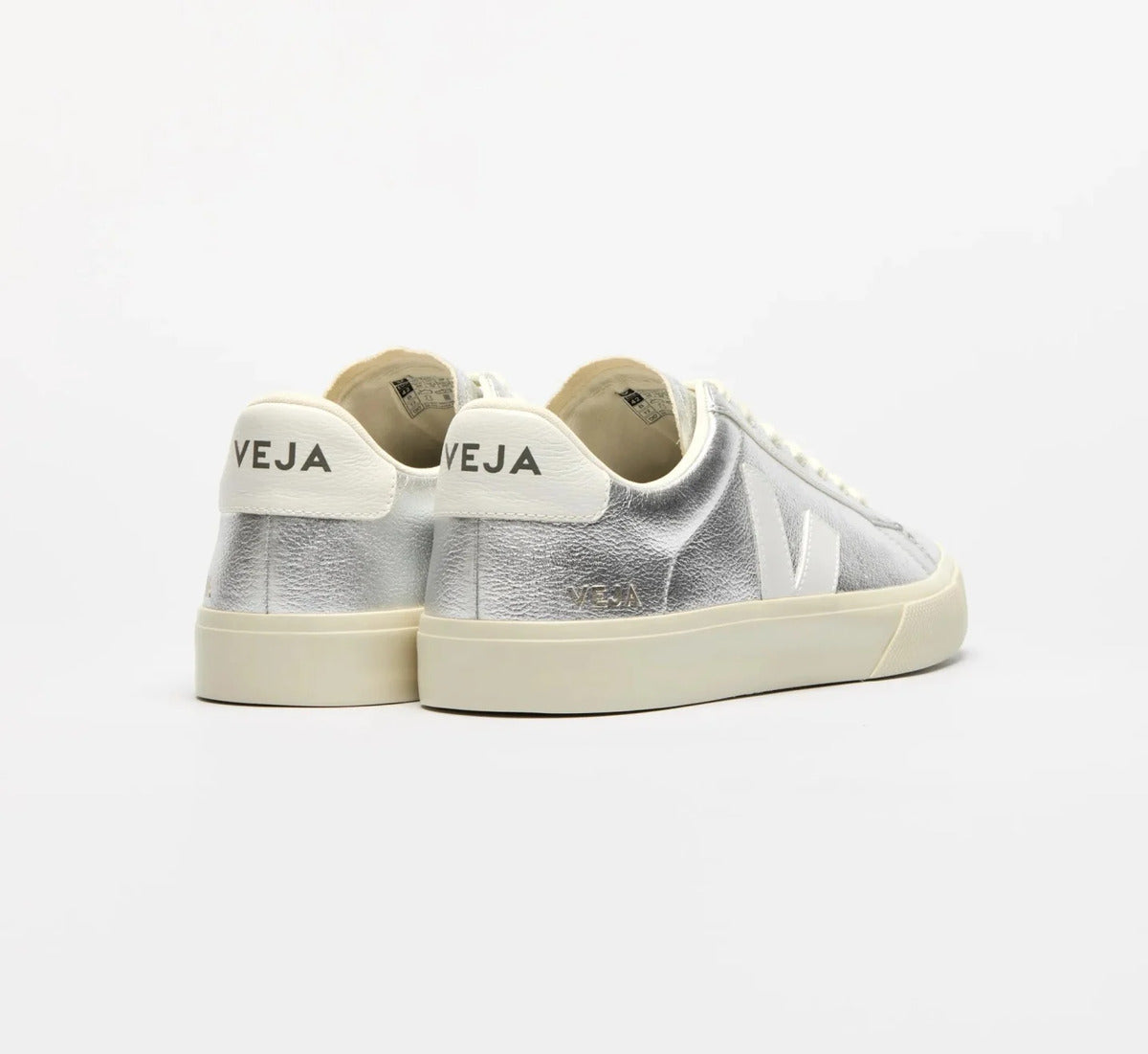 Tênis Veja Campo Chfree Leath Silver White