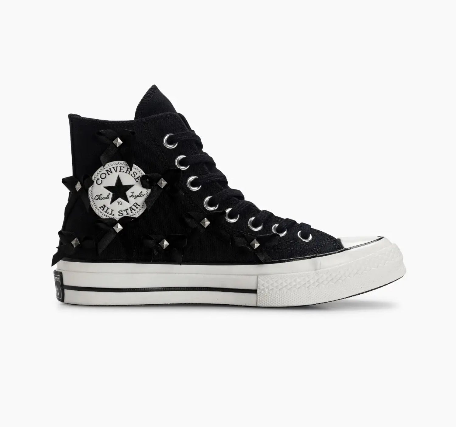 Tênis Converse Chuck 70 Bow Studded Cano Alto Preto