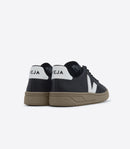 TENIS VEJA V-12 LEATHER BLACK WHITE DUNE