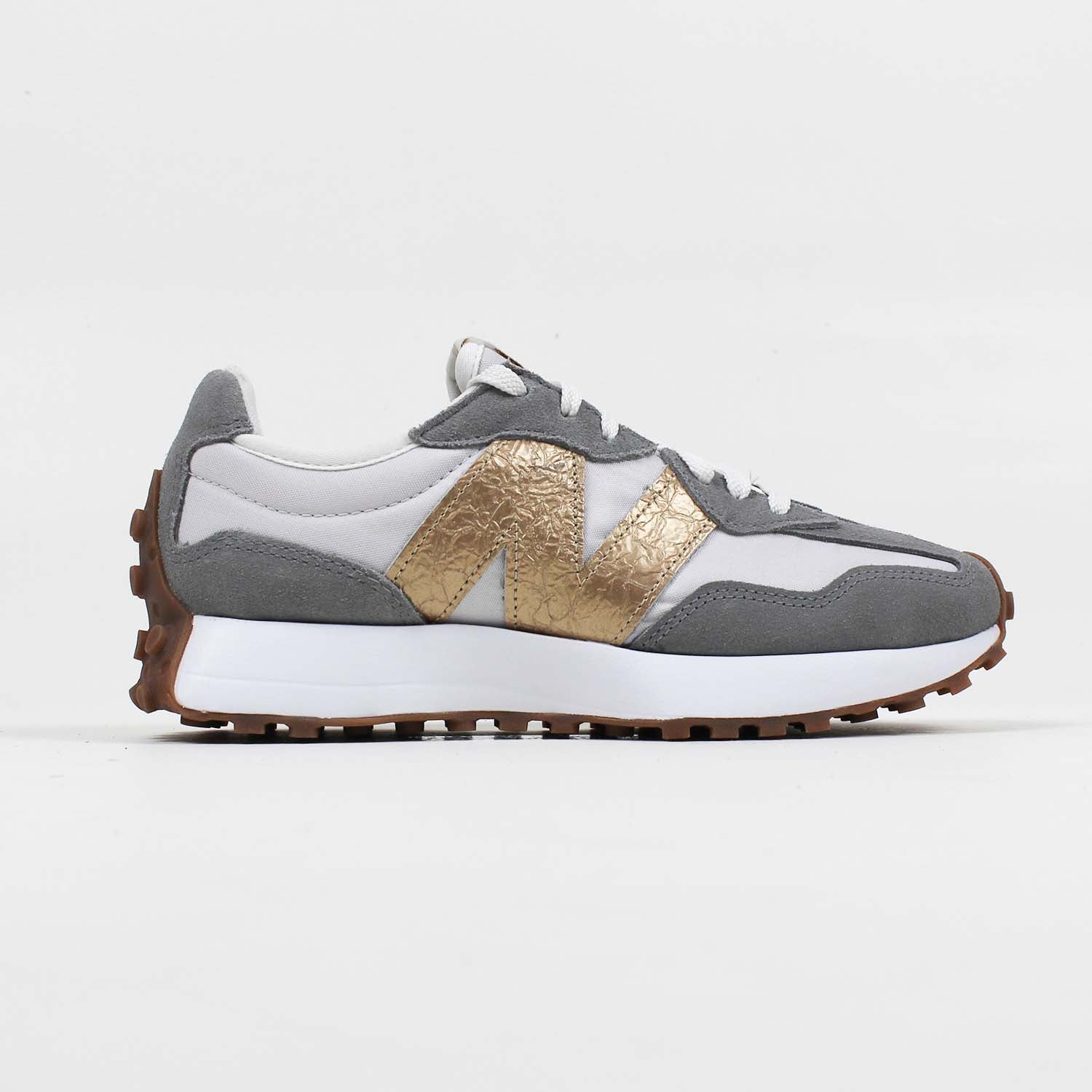 Tênis New Balance 327v1 Cinza Metalic Gold