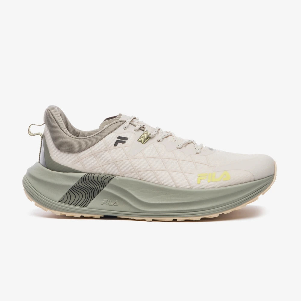 Tenis Fila Racer Skytrail Bege Claro Oliva Medio Verde Limao