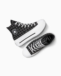 Tênis Converse All Star Lift Double Stack Plaid Mid Preto