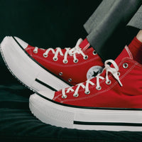 Tênis Converse All Star Lift Double Stack Plaid Mid Vermelho