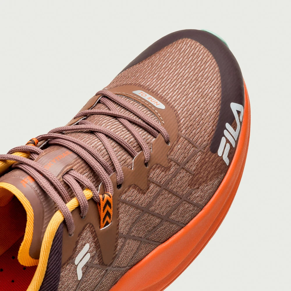 Tenis Fila Racer Skytrail Masculino Marrom Terroso Laranja Flame Verde Agua