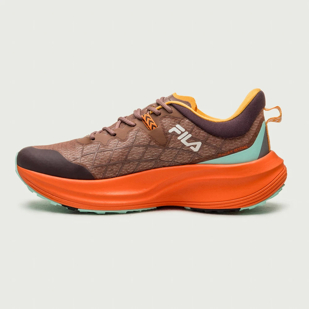 Tenis Fila Racer Skytrail Masculino Marrom Terroso Laranja Flame Verde Agua