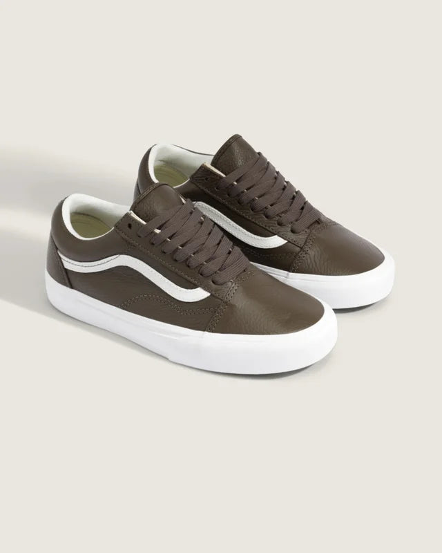 Tenis Vans Old Skool Leather Brown True White