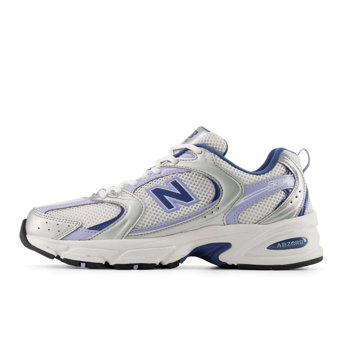 Tênis Nb 530 Unisex Prata Roxo e Azul