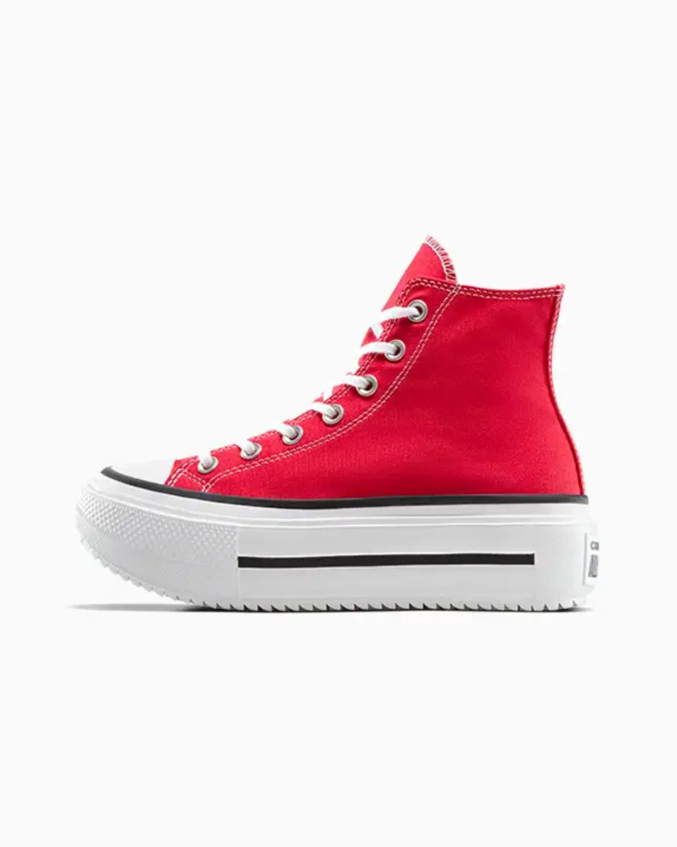 Tênis Converse All Star Lift Double Stack Plaid Mid Vermelho