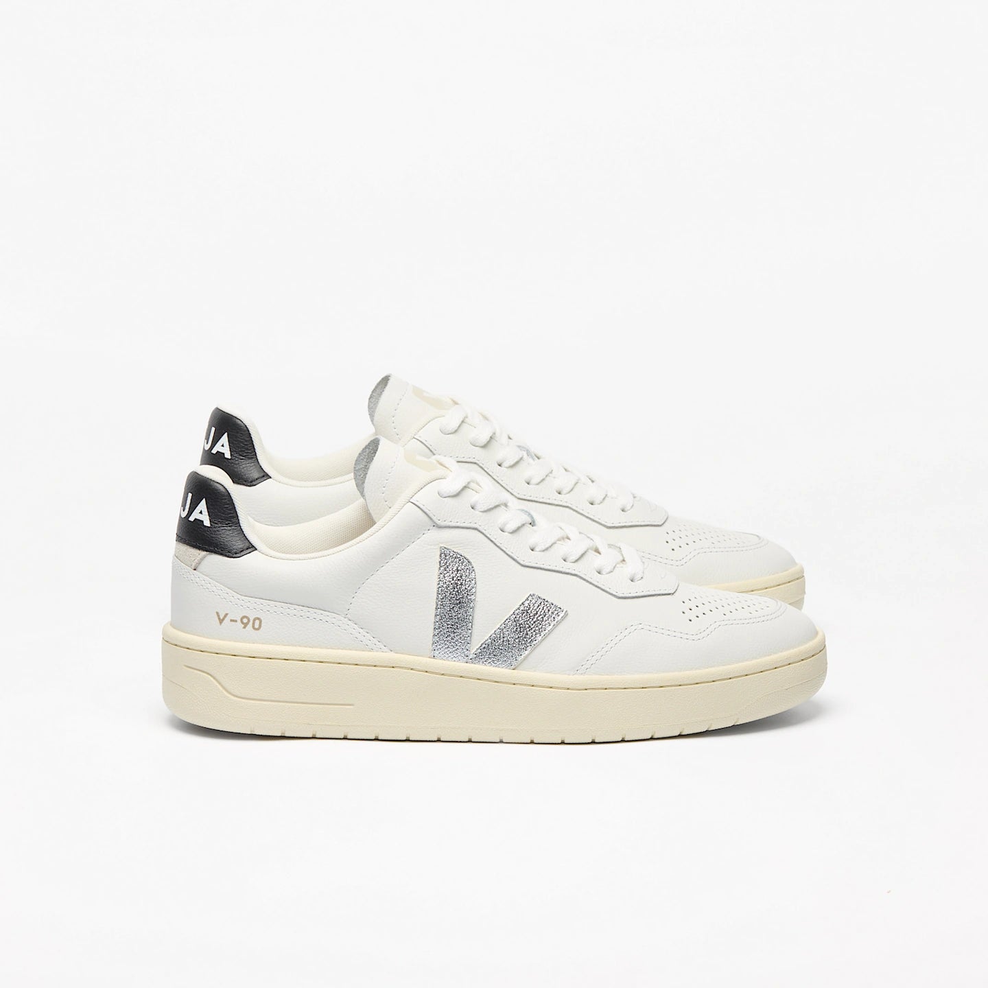 Tênis Veja V-90 O.T. Leather White Silver Black