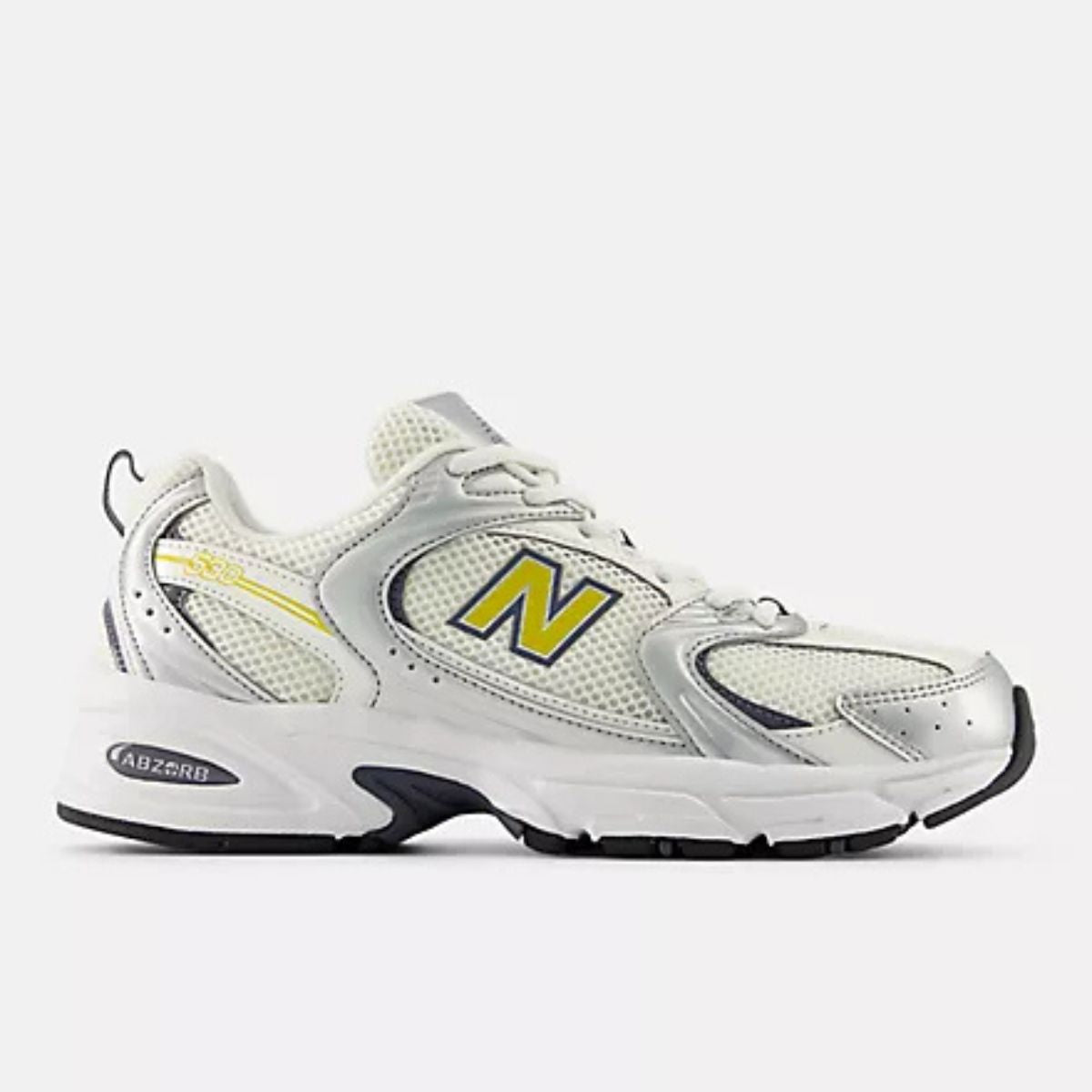 Tênis Nb 530 Unisex Branco Prata Amarelo