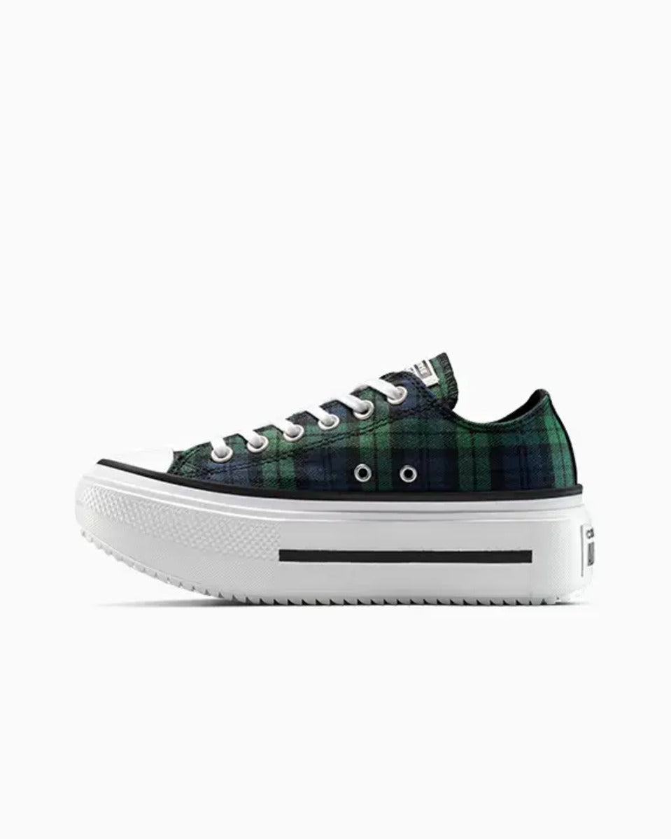 Tênis Converse All Star Lift Double Stack Plaid Azul Verde