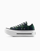 Tênis Converse All Star Lift Double Stack Plaid Azul Verde
