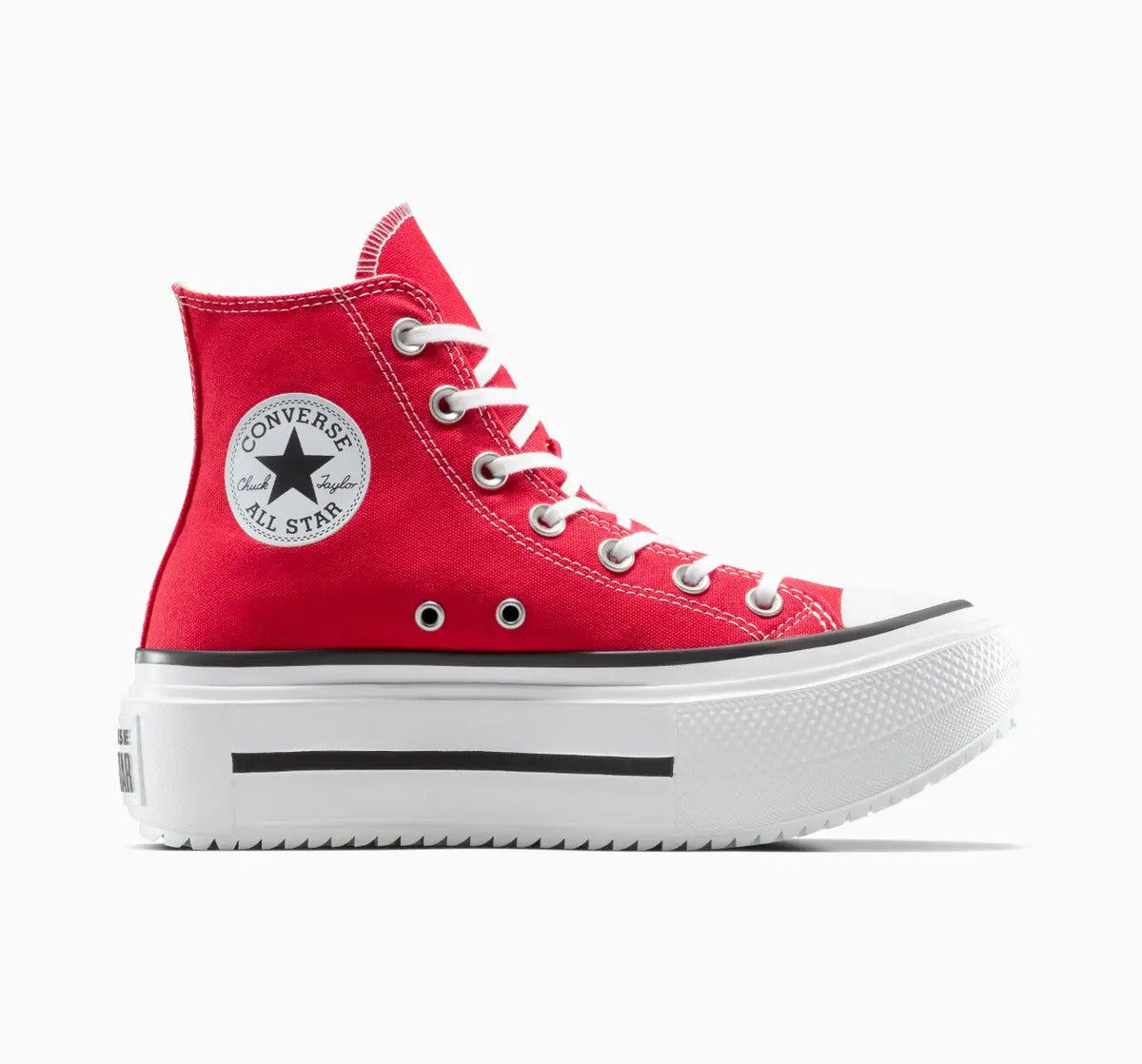 Tênis Converse All Star Lift Double Stack Plaid Mid Vermelho