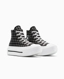 Tênis Converse All Star Lift Double Stack Plaid Mid Preto