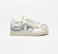 Tênis Veja Campo Chfree Leath Silver White