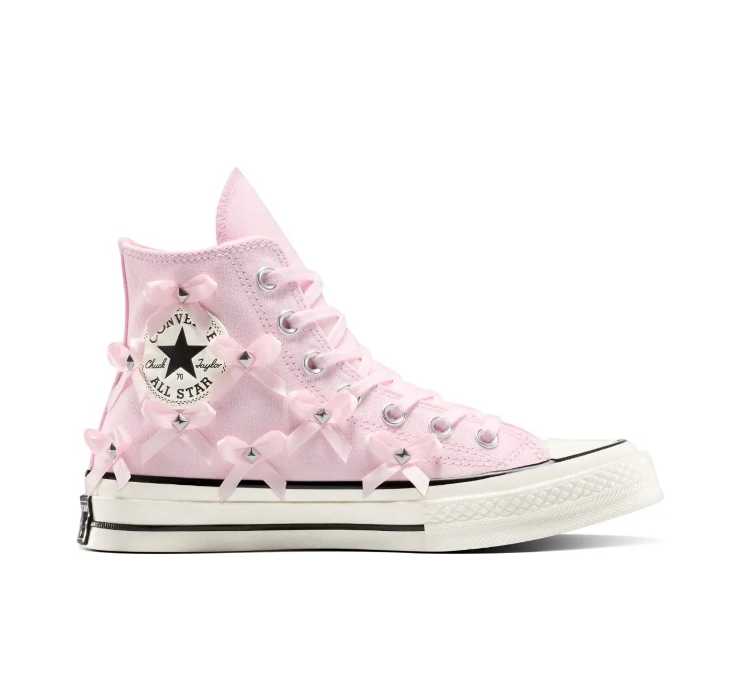 Tênis Converse Chuck 70 Bow Studded Cano Alto Rosa