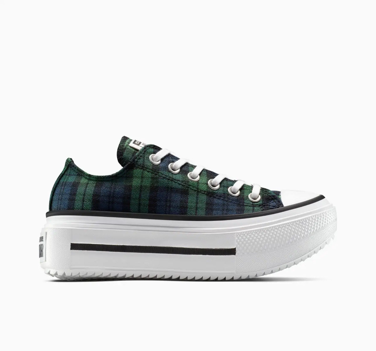 Tênis Converse All Star Lift Double Stack Plaid Azul Verde