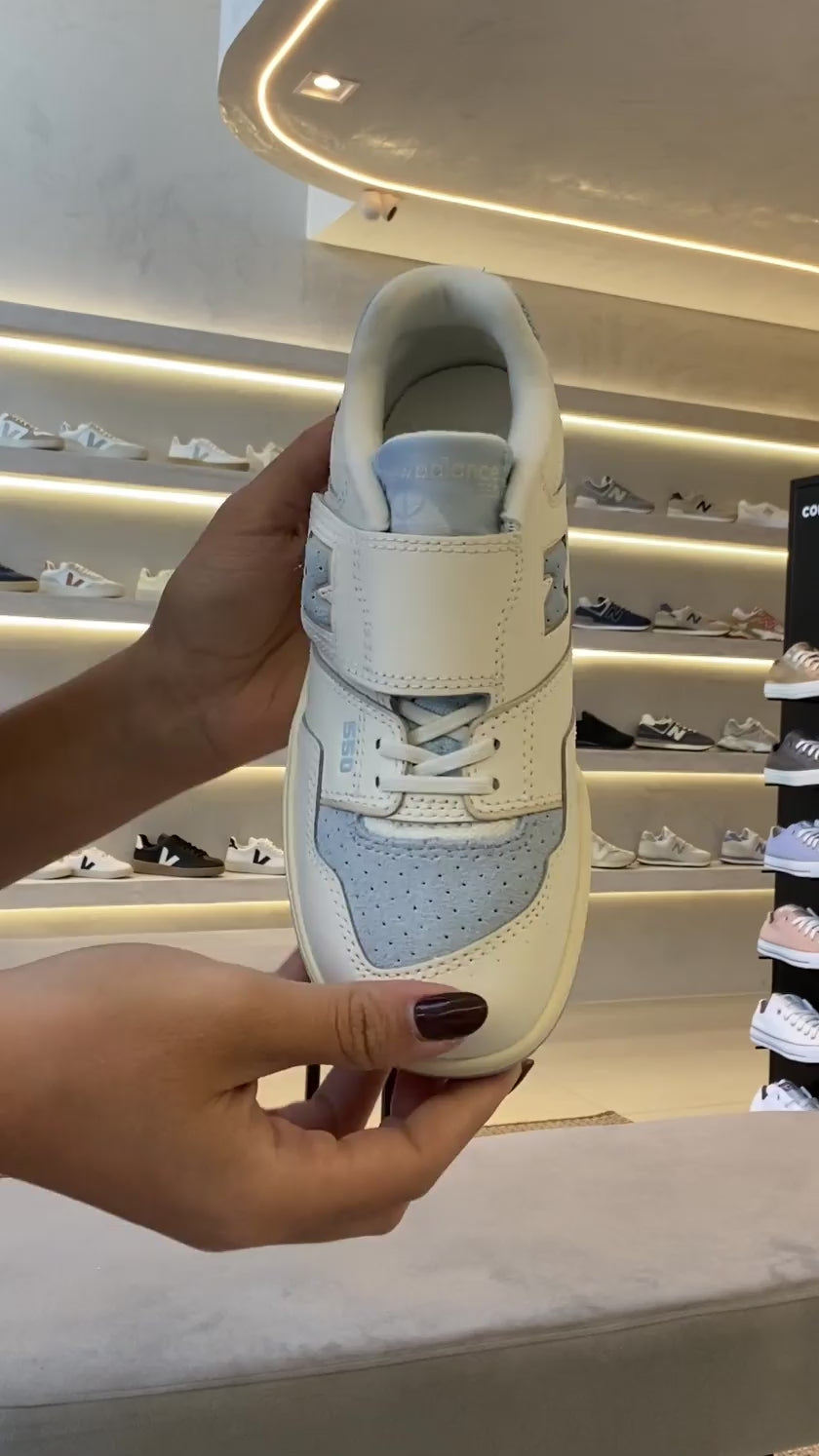 Tênis New Balance 550 Infantil Bege Azul
